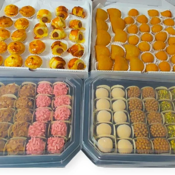 Pack 60 brigadeiros e 60 salgados