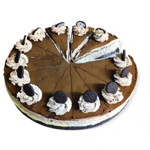 Tarte de oreo fatiada