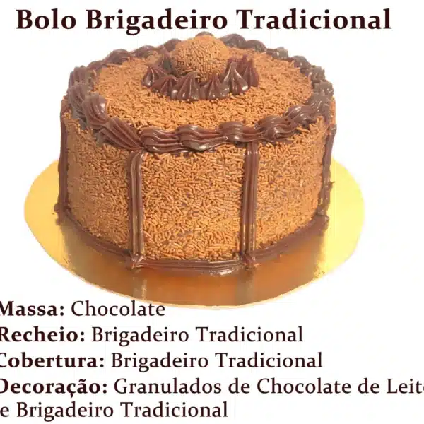 Bolo Brigadeiro Tradicional Descrição