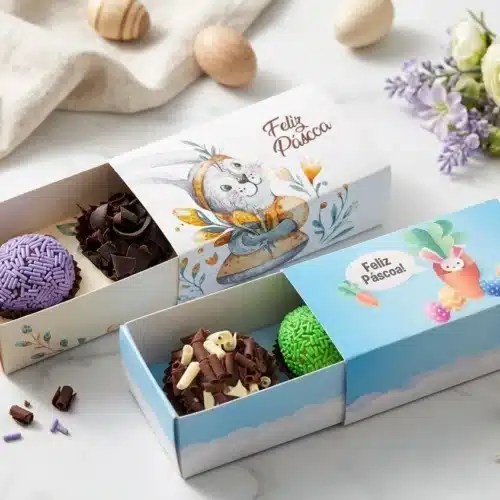 Caixa 2 Brigadeiros - Tema Páscoa